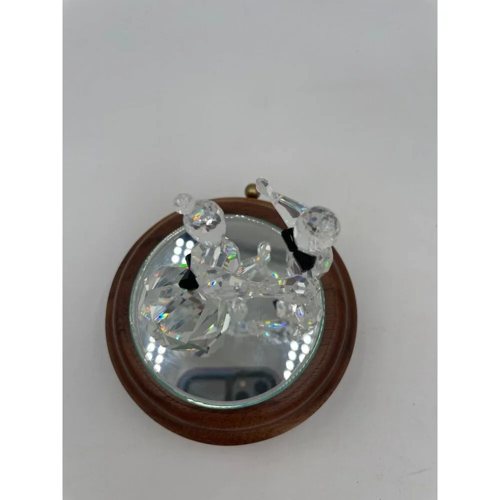 Swarovski Crystals  Wedding Couple Figurine Music Box Anniversary Waltz
